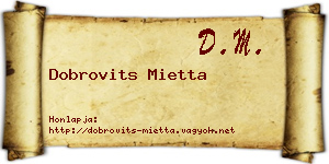 Dobrovits Mietta névjegykártya